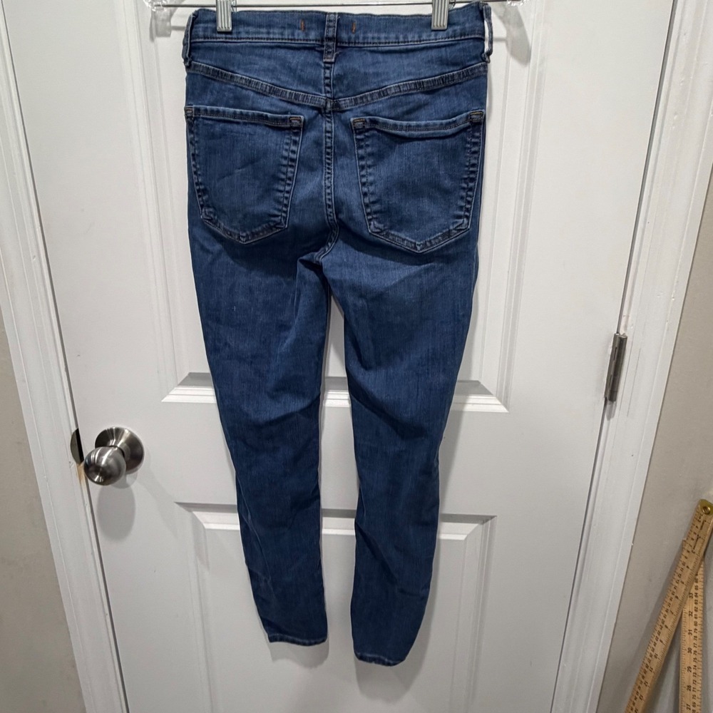 Free People Womens Skinny Jeans Distressed Ripped Knee Blue Size 27 - Picture 2 of 15